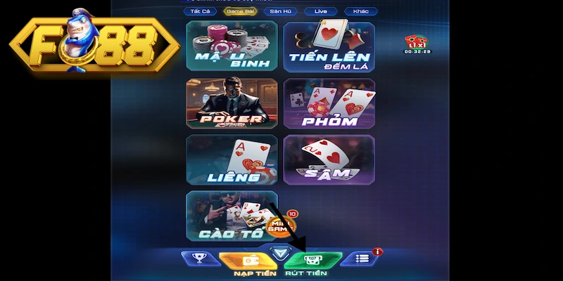 Các điều kiện rút tiền Fo88