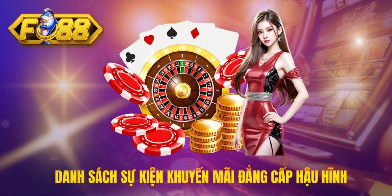 Danh sách các sự kiện khuyến mãi đẳng cấp hậu hĩnh tại Fo88 