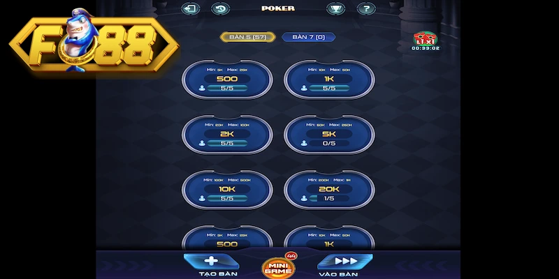 Đánh Poker chất tại cổng game uy tín Fo 88