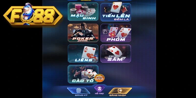 Thông tin chung của chuyên mục game bài đổi thưởng Fo88